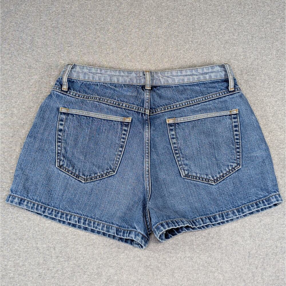 River Island Denim Shorts UK 16 (US 12) Button Fly Colorblock Y2K Festival - Picture 5 of 11